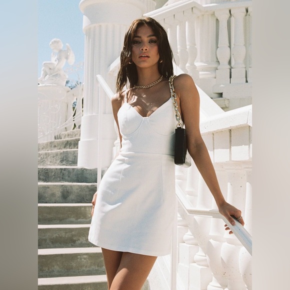 NWT Princess Polly White Novella Mini Dress Size 12 - Picture 6 of 8